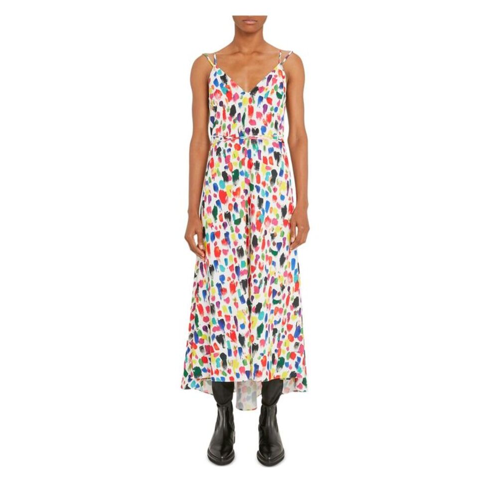 CHRISTOPHER KANE Womens White Adjustable Unlined Hi Lo Hem Tie Belt Maxi Dress 4